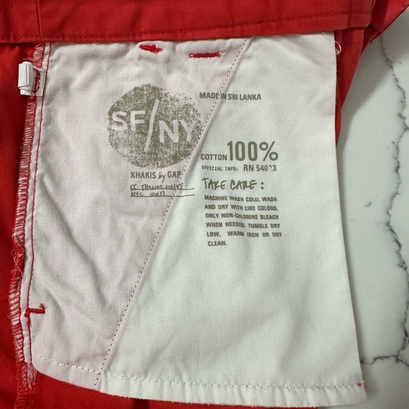 boyfriend Rolls-Up Khakis by GAP Red Skorts with Classic Flat Front Design - Picture 5 of 8